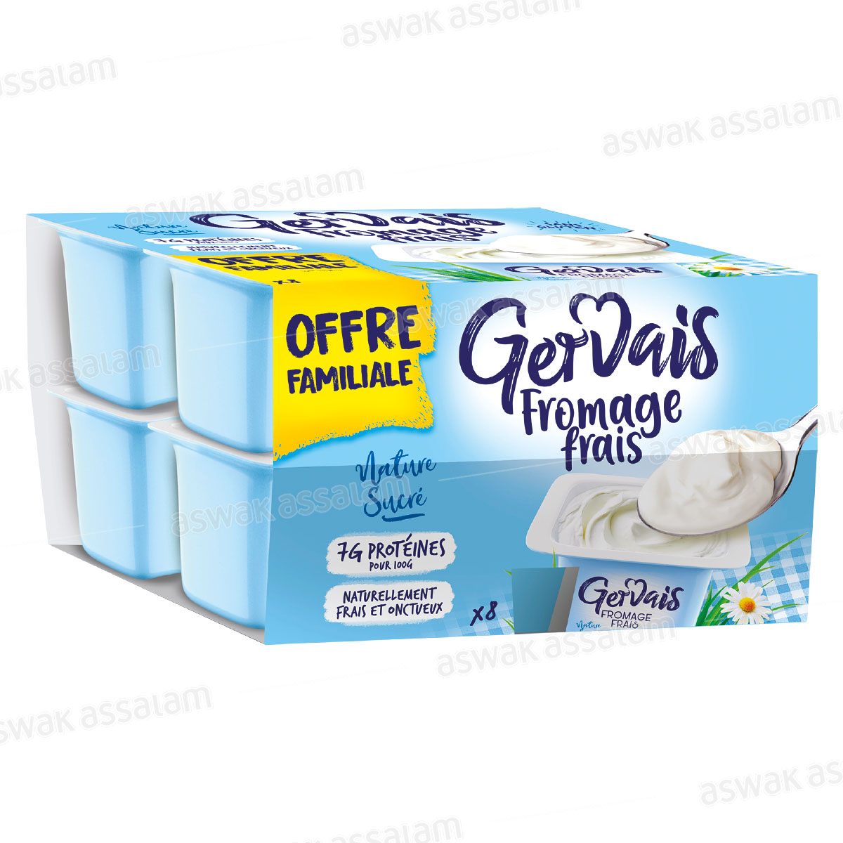 FROMAGE FRAIS NATURE SUCRE 8*80G PACK GERVAIS