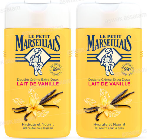 LOT DE 2 GELS DOUCHE VANILLE 250ML LE PETIT MARSEILLAIS (1 ACHETE = 1 GRATUIT)