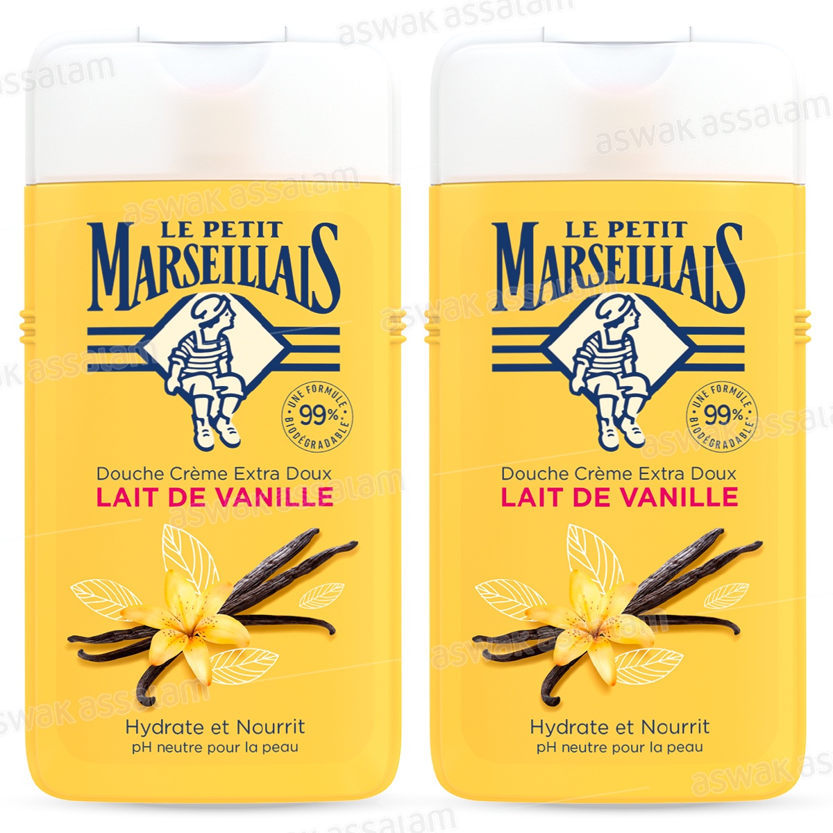 LOT DE 2 GELS DOUCHE VANILLE 250ML LE PETIT MARSEILLAIS (1 ACHETE = 1 GRATUIT)