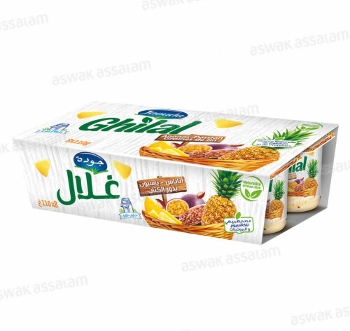 YAOURT GHILAL ANANAS PASSION GRAINES DE LIN 8*110G PACK JAOUDA