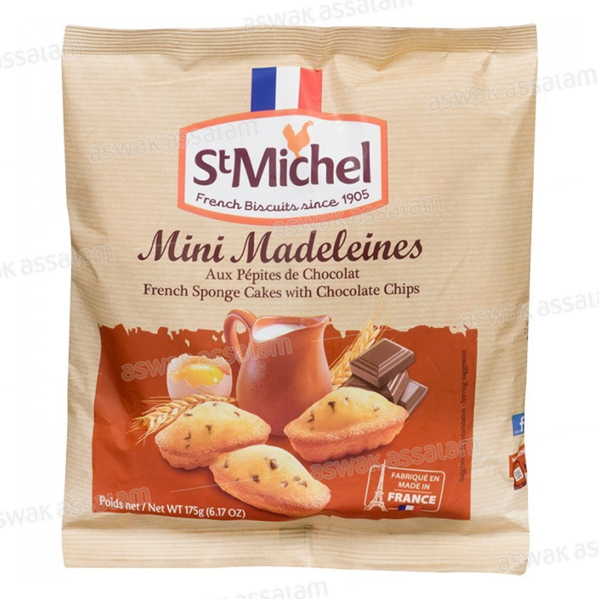 MINI MADELEINES AUX PEPITES DE CHOCOLAT 175G ST MICHEL