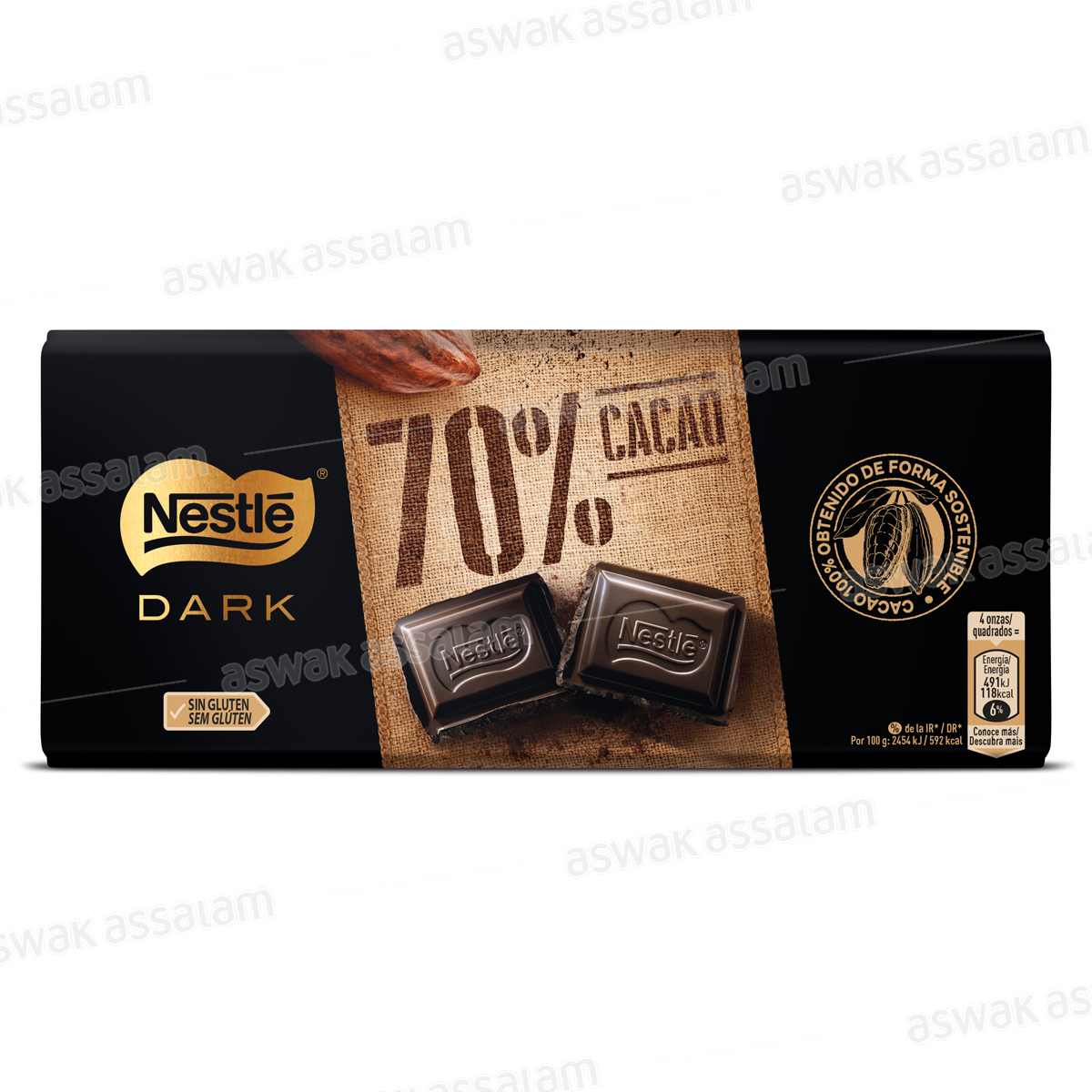CHOCOLAT NOIR 70% CACAO SANS GLUTEN TABLETTE 120G NESTLE