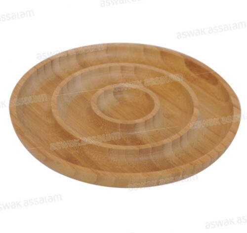 PLAT ROND 3 COMPARTIMENTS EN BOIS 19,2*19,2*1,9CM