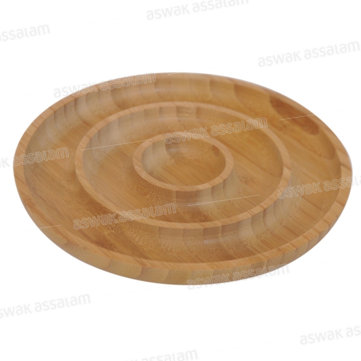 PLAT ROND 3 COMPARTIMENTS EN BOIS 19,2*19,2*1,9CM