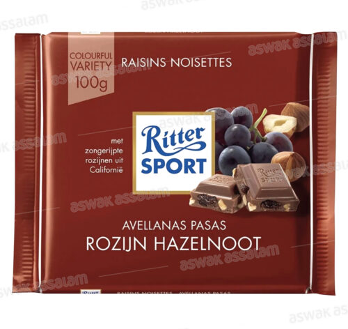 CHOCOLAT RAISINS-NOISETTES 100G RITTER SPORT