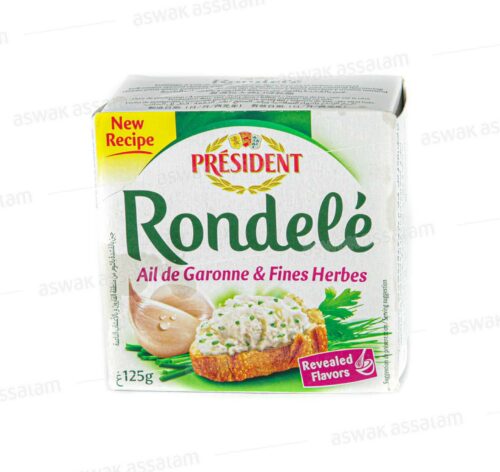 FROMAGE A TARTINER AIL & FINES HERBES 125G RONDELE PRESIDENT