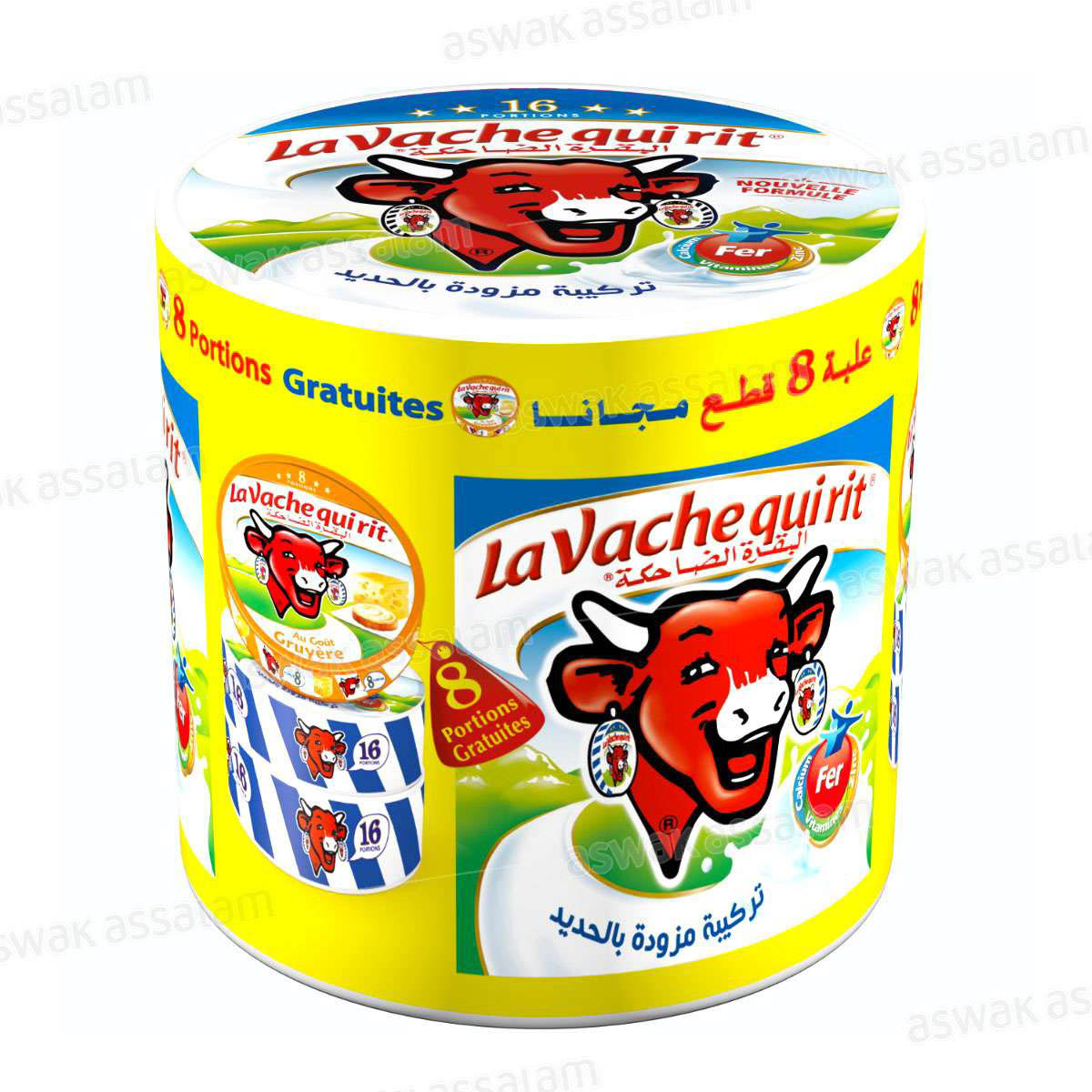 FROMAGE 2*16 PORTIONS STANDARD + 8 PORTIONS FROMAGE GRUYERE LA VACHE QUI RIT 