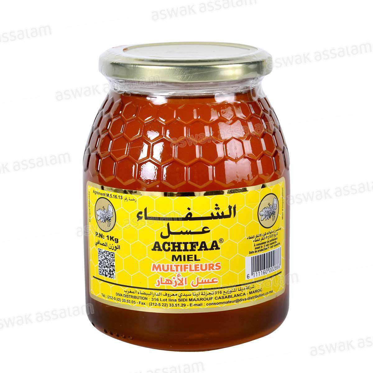 MIEL MULTIFLEURS BOCAL VERRE 1KG ACHIFAA