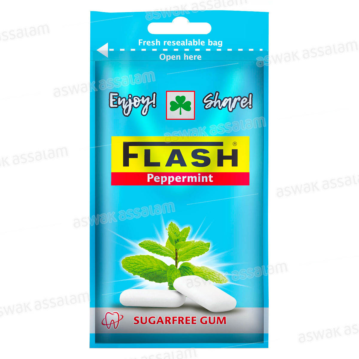 CHEWING-GUM PEPPERMINT SANS SUCRE DRAGEES SACHET 35G FLASH              