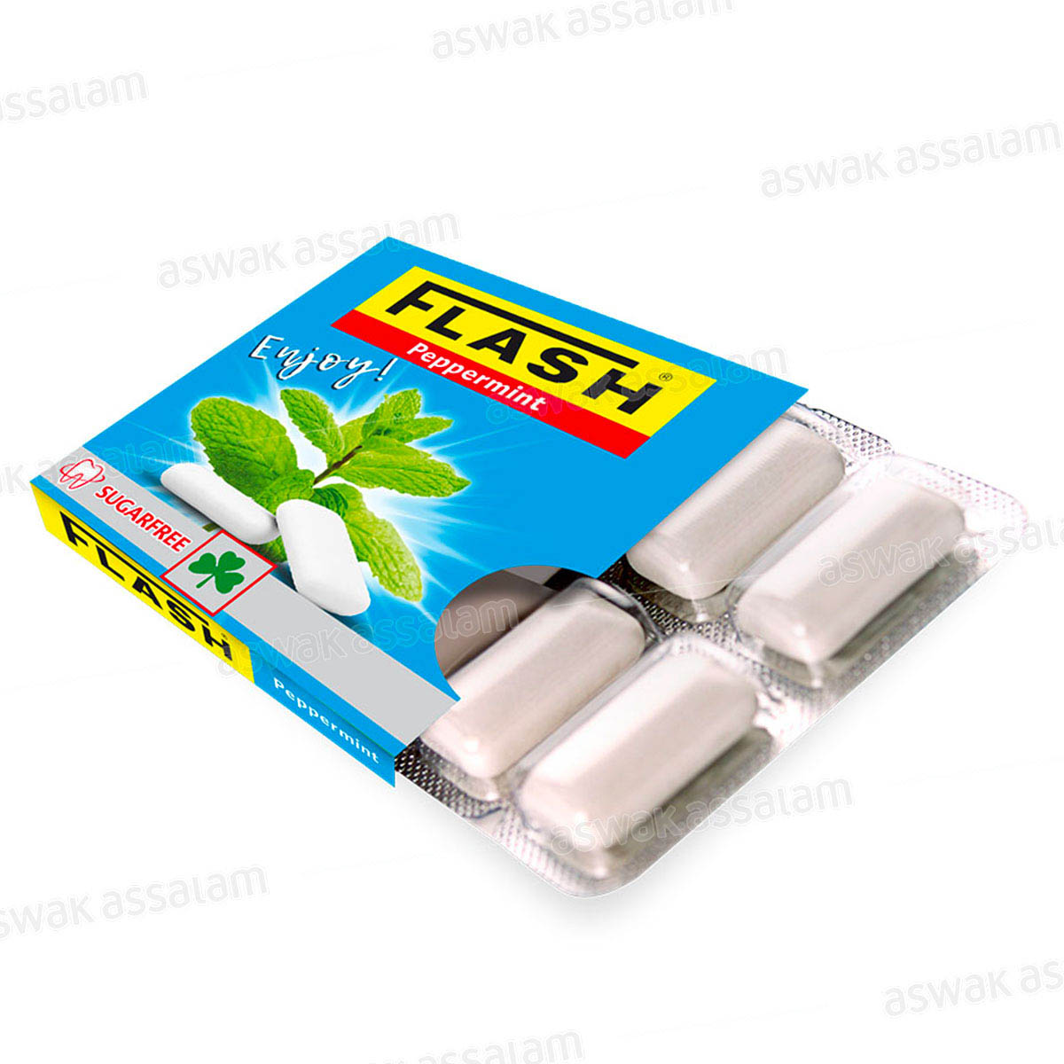 CHEWING-GUM PEPPERMINT SANS SUCRE 12 DRAGEES BLISTER FLASH