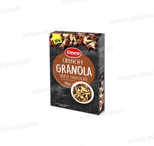 CRUNCHY GRANOLA TRIPLE CHOCOLAT 340G EMCO