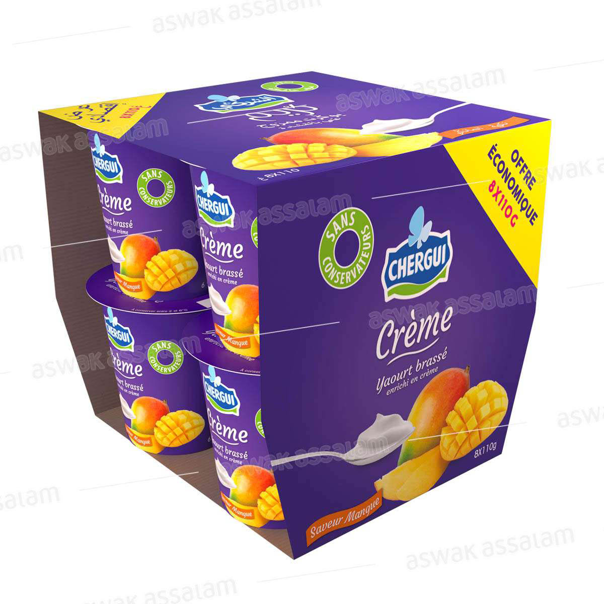 YAOURT CREME MANGUE 8*110G PACK CHERGUI