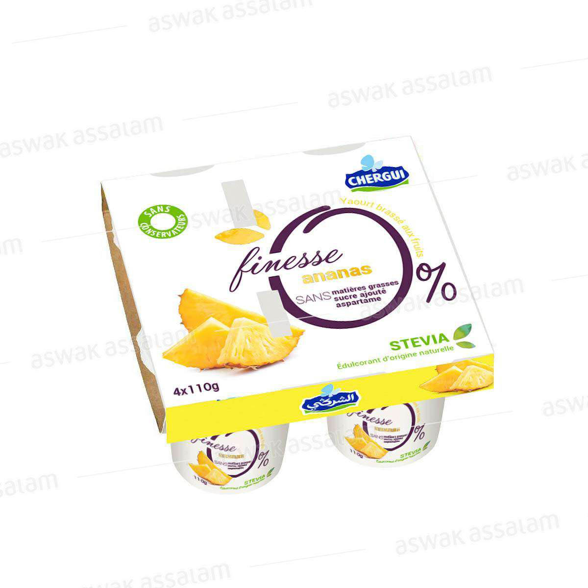 YAOURT FINESSE ANANAS 4*110G PACK CHERGUI