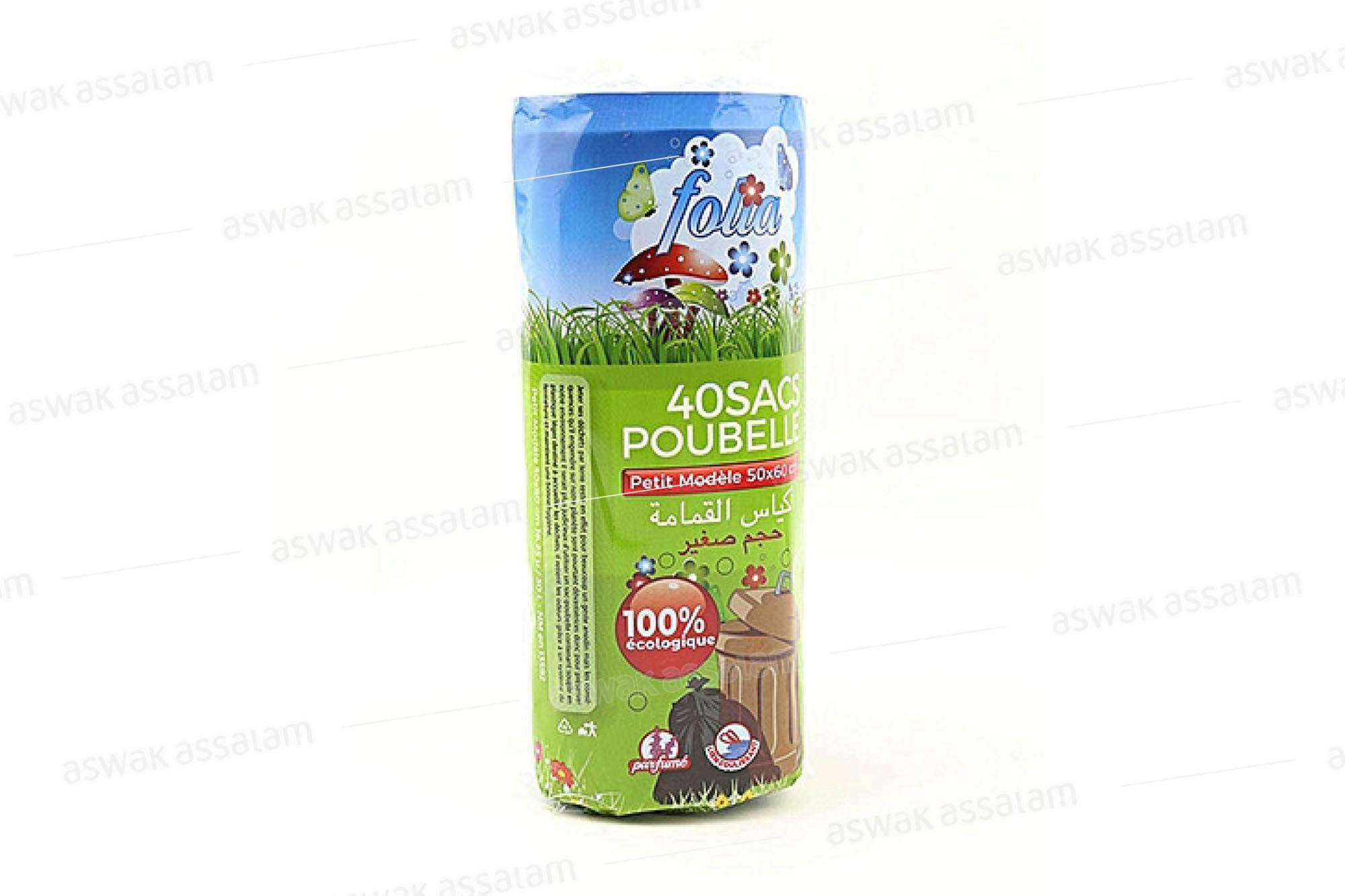 SACS POUBELLES 50X60CM 40 UNITES FOLIA