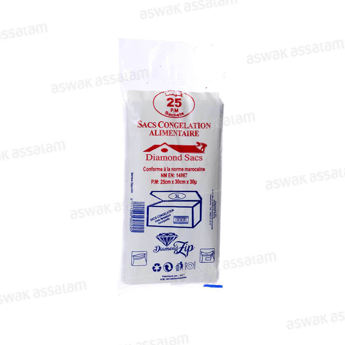 SACS DE CONGELATION 25*30CM 25 UNITES DIAMOND