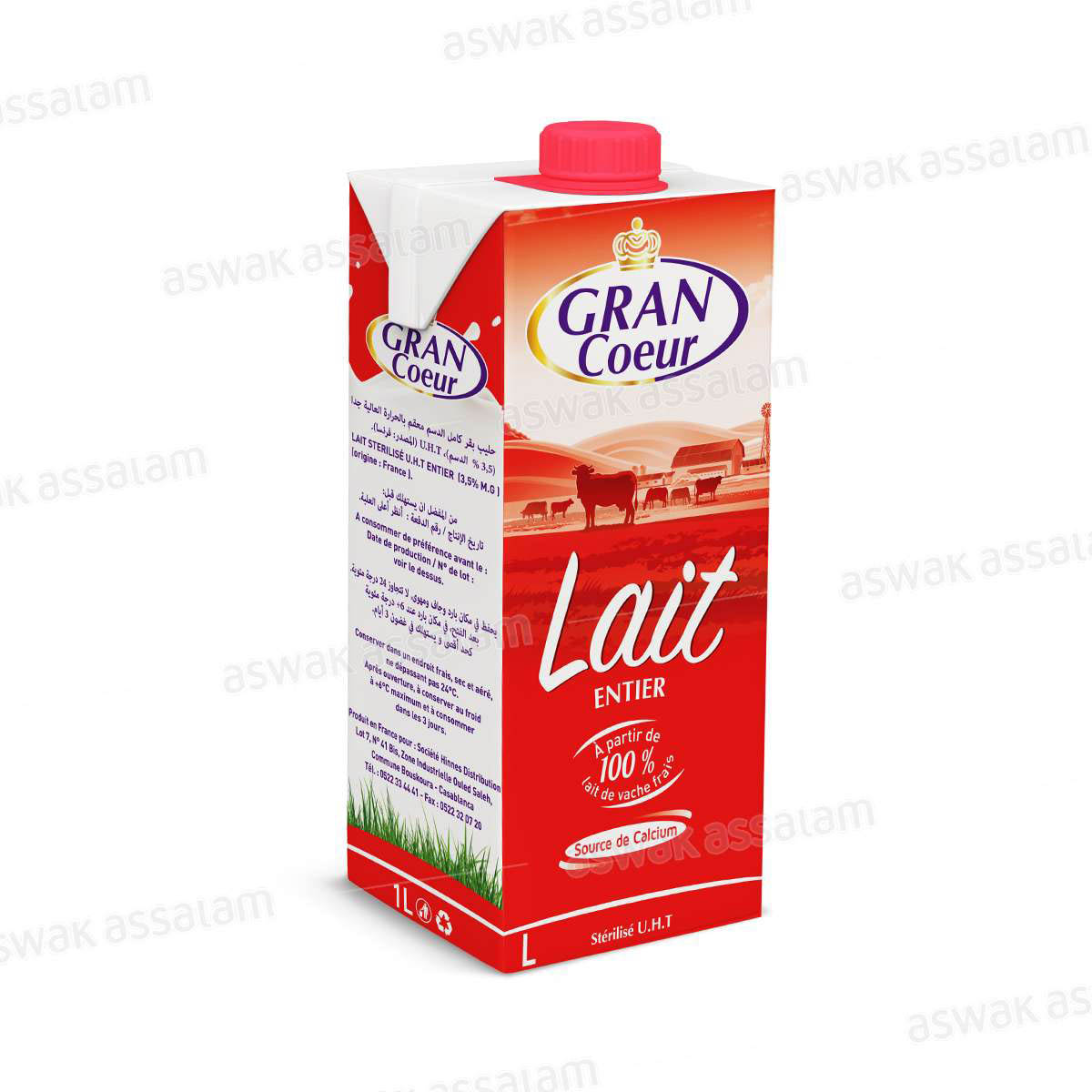 LAIT UHT ENTIER 1L GRAN COEUR