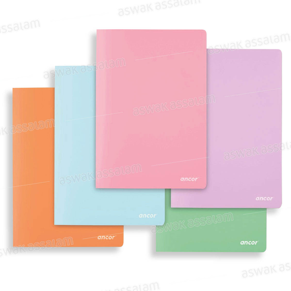 CAHIER PIQUE 17*22CM 96 PAGES 90G COUVERTURE POLYPROPYLENE COULEUR PASTEL ANCOR