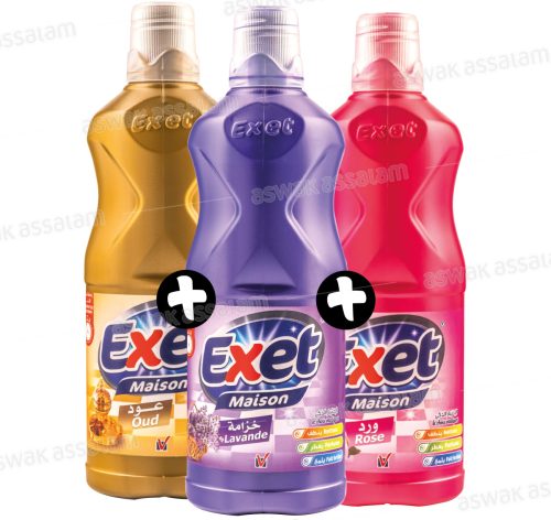 LOT DE 3 NETTOYANTS SOL 1L EXET (-50% SUR LE 3EME )