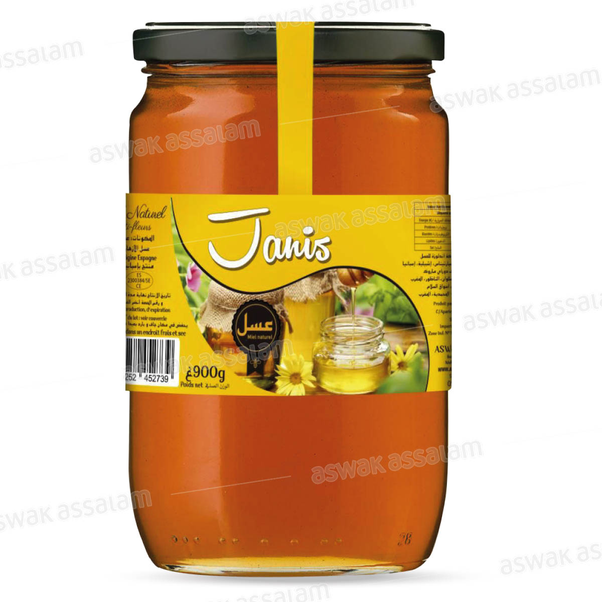 MIEL NATUREL MULTIFLEURS POT EN VERRE 900G JANIS