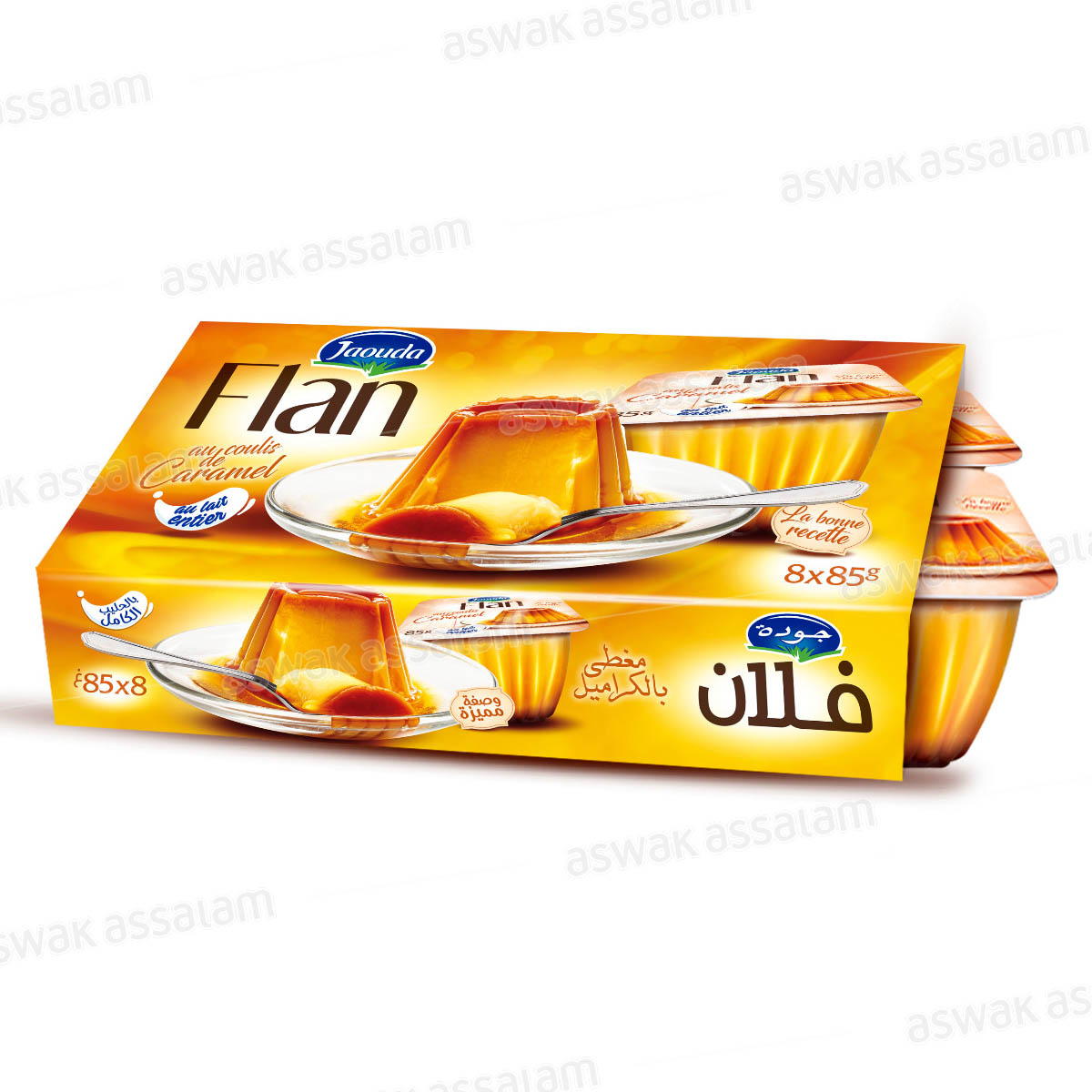 FLAN AU COULIS DE CARAMEL 8*85G PACK JAOUDA