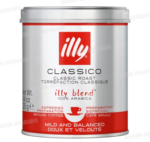 CAFE MOULU CLASSICO 100% ARABICA BOITE 125G ILLY