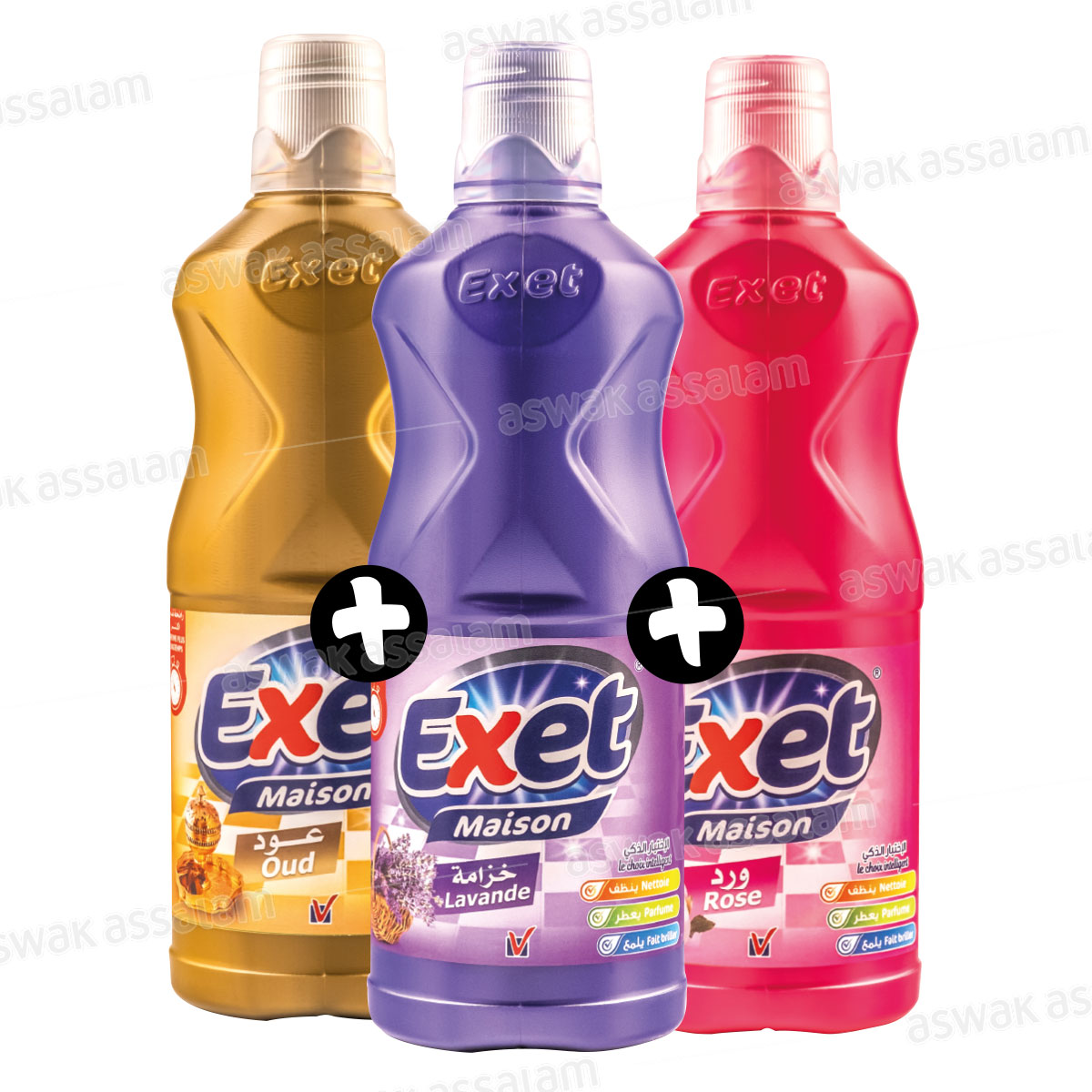 LOT DE 3 NETTOYANTS SOL 1L EXET (-50% SUR LE 3EME )