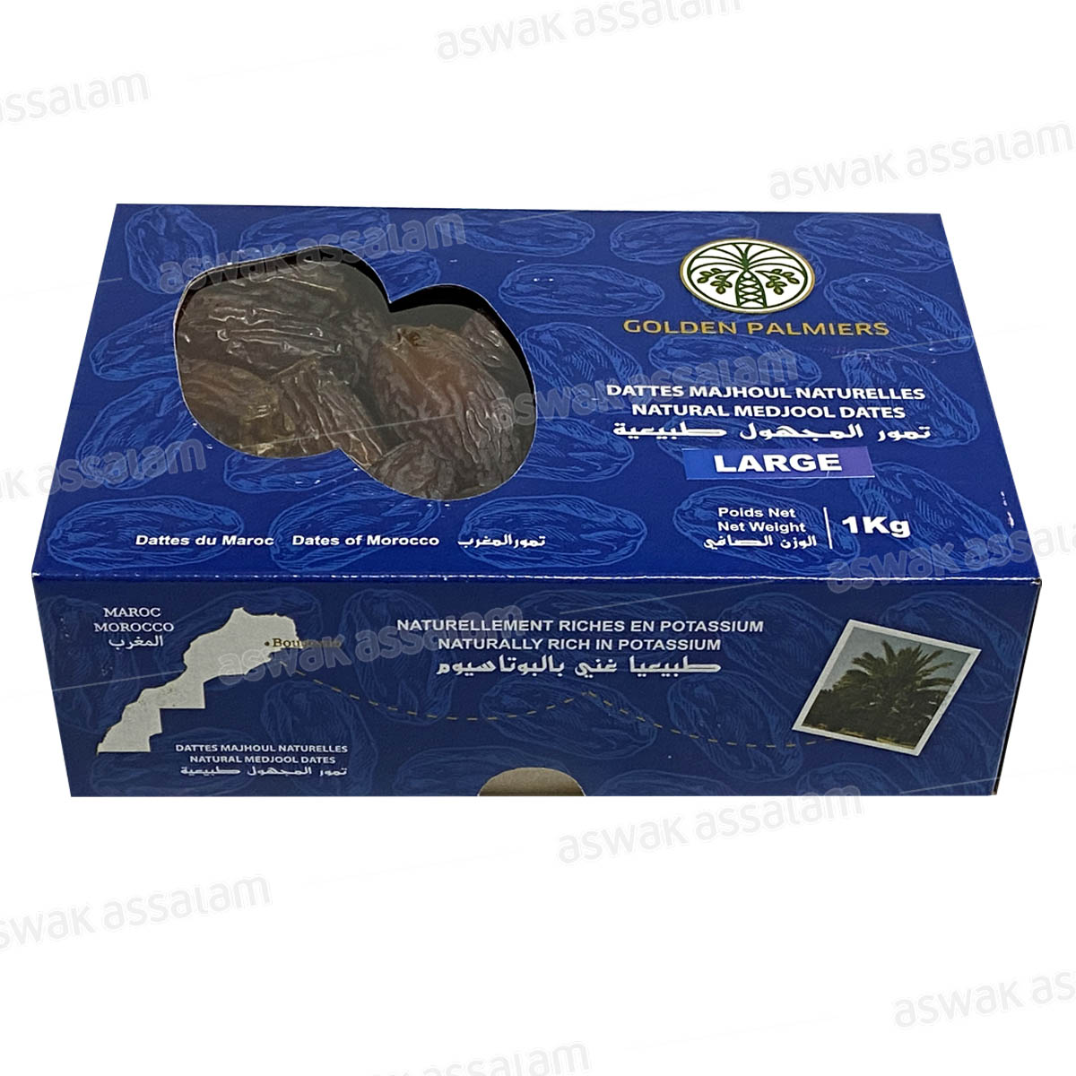 DATTES MAJHOUL CALIBRE LARGE 1KG GOLDEN PALMIERS ORIGINE MAROC