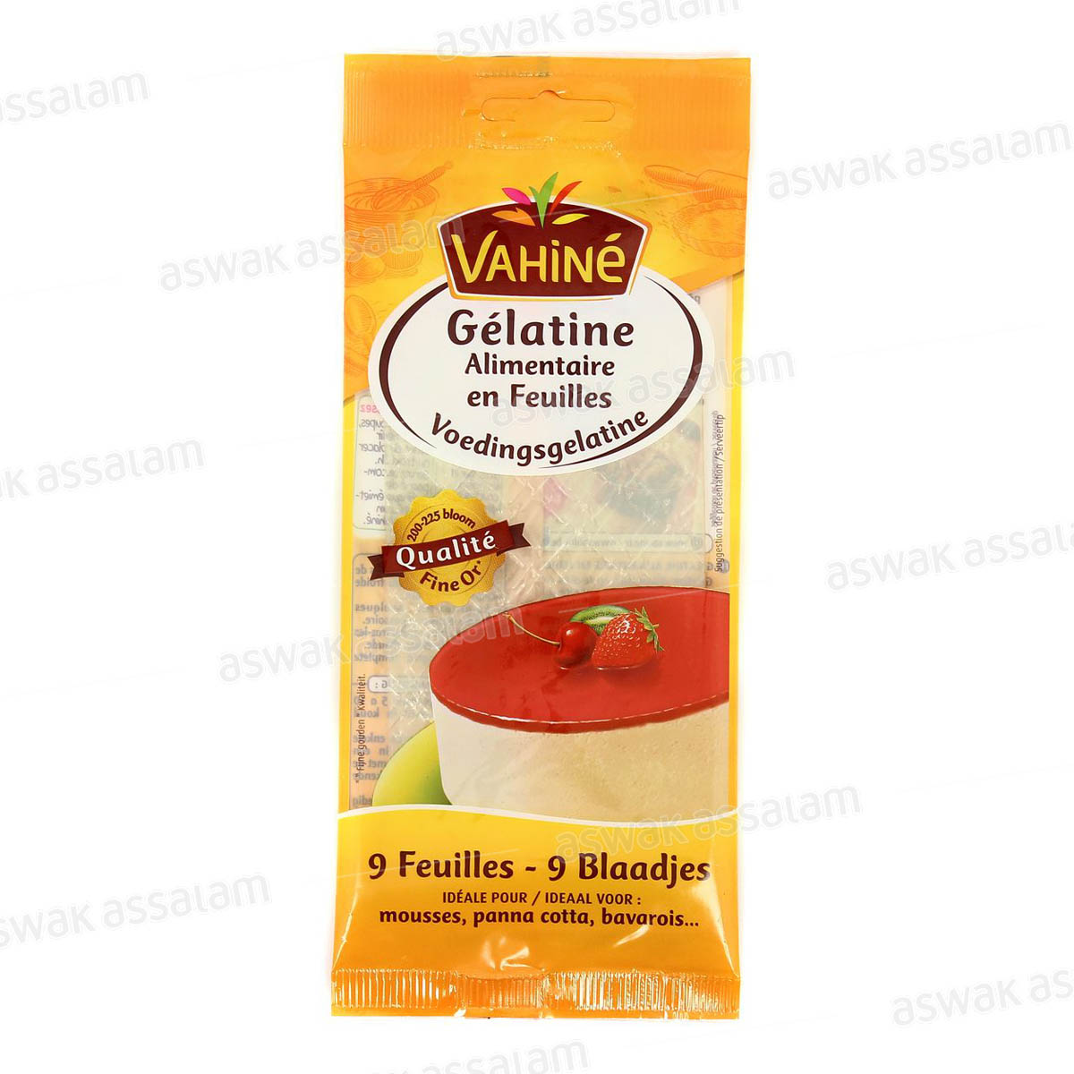 GELATINE ALIMENTAIRE EN FEUILLES 17G VAHINE