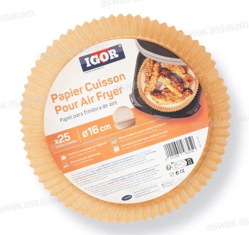 PAPIER CUISSON POUR AIR FRYER ROND 16CM 25 UNITES IGOR