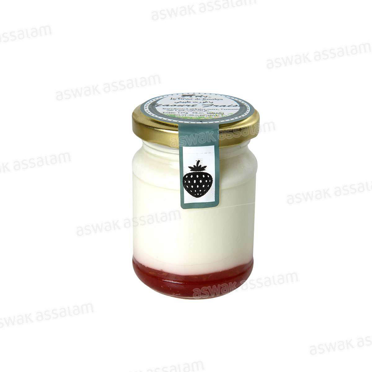 YAOURT BRASSE BIO SUR LIT DE FRAISE 125G LA FERME DE BOUSKOU