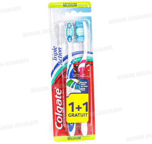 BROSSE A DENTS TRIPLE ACTION 1+1 FREE MEDIUM COLGATE