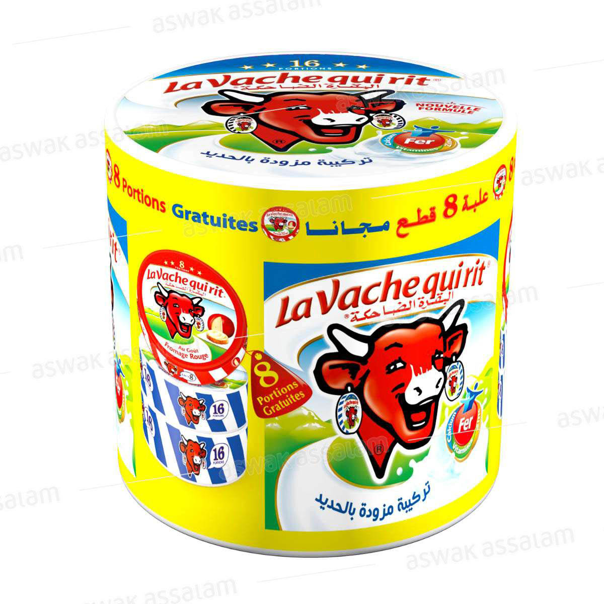 FROMAGE FONDU 16 STANDARD*2 + 8P CREME ROUGE LA VACHE QUI RIT