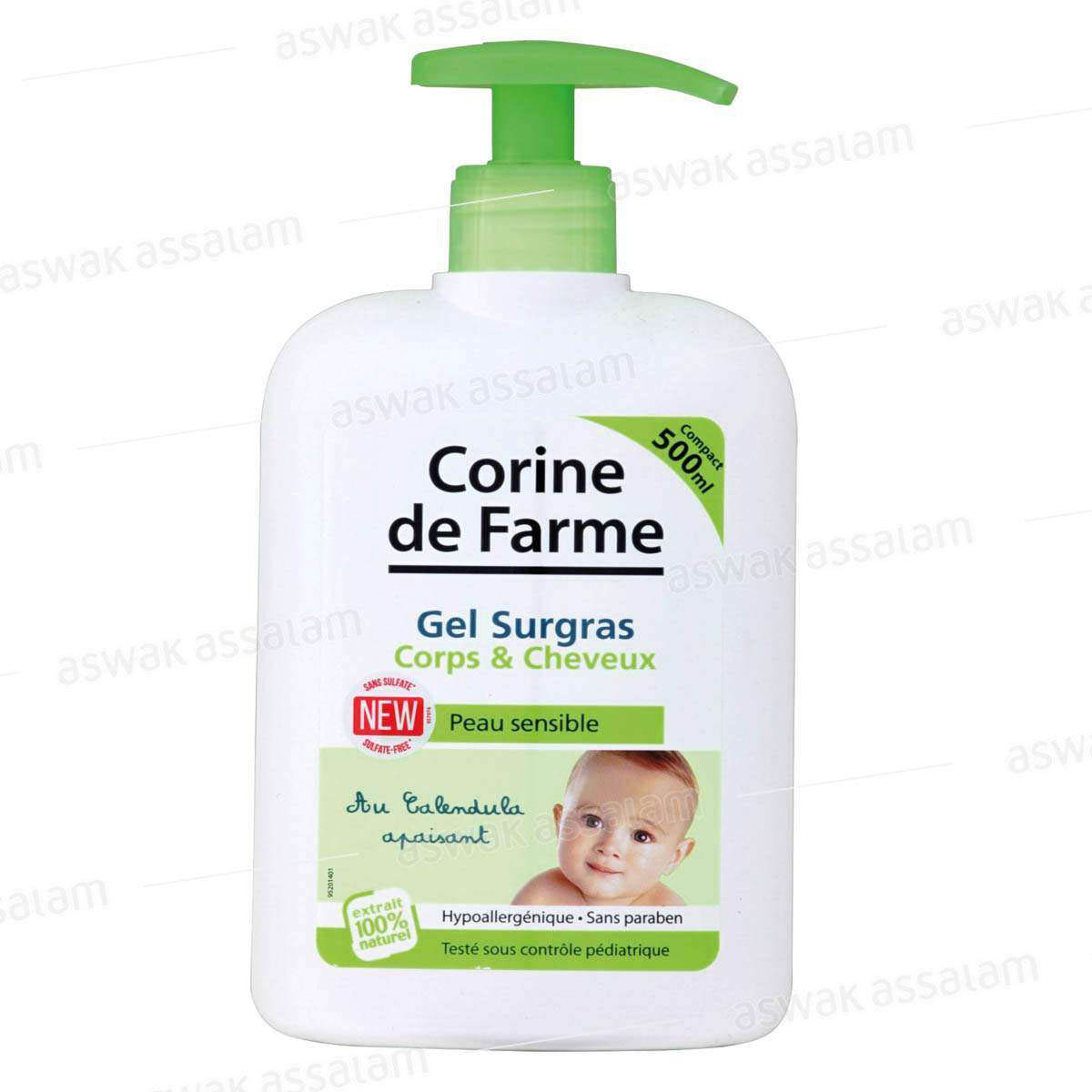GEL SURGRAS CORPS ET CHEVEUX POUR BEBE 500ML CORINE DE FARME