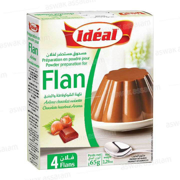 PREPARATION EN POUDRE POUR FLAN AROME CHOCOLAT NOISETTE 65G IDEAL