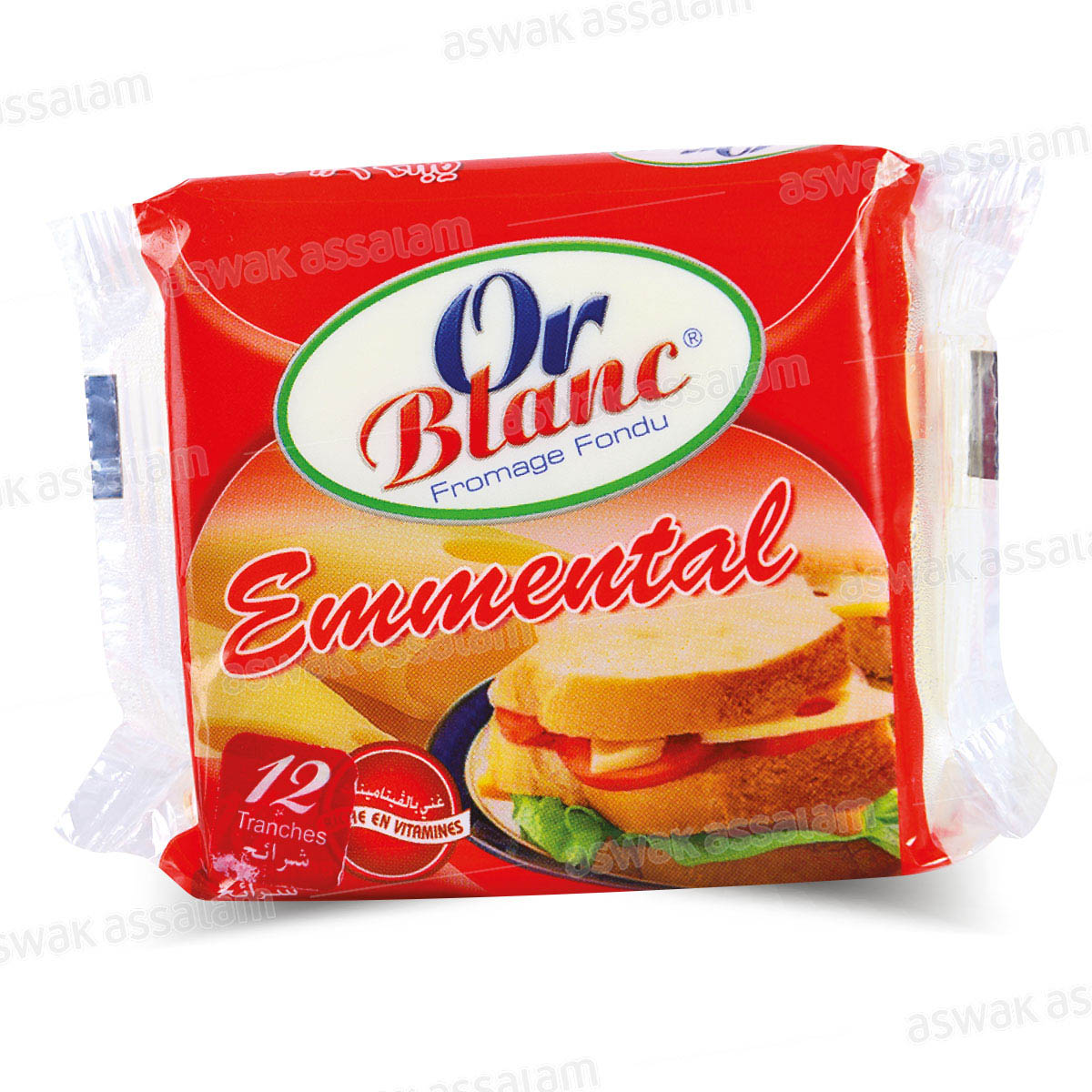 FROMAGE EMMENTAL EN TRANCHES 200G OR BLANC