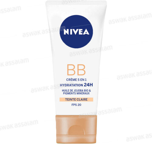BB CREME 5 EN 1 A L’HUILE DE JOJOBA BIO ET PIGMENTS MINERAUX TEINTE CLAIRE FPS 20 50ML NIVEA