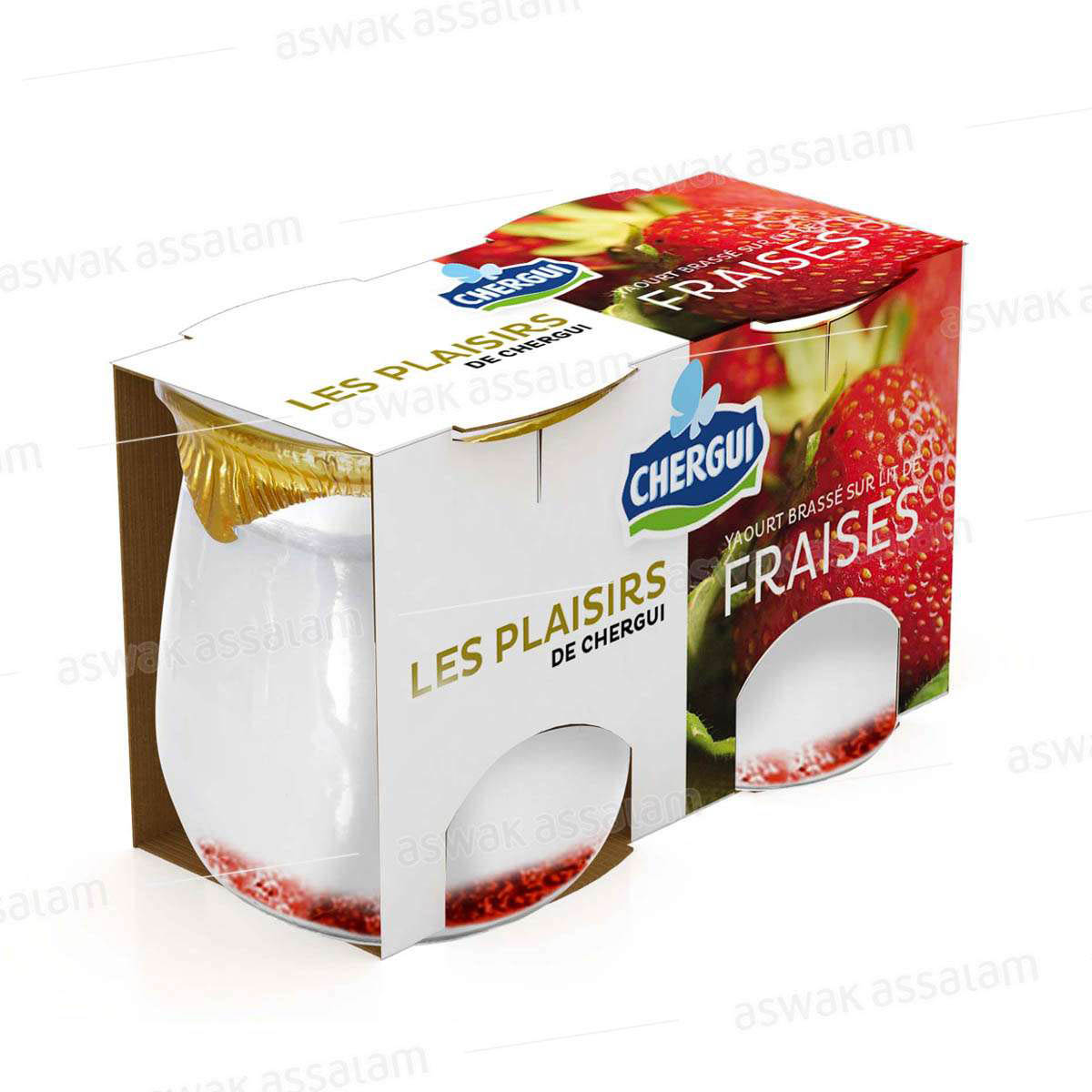 YAOURT FRAISE 2*125G PACK LES PLAISIRS DE CHERGUI