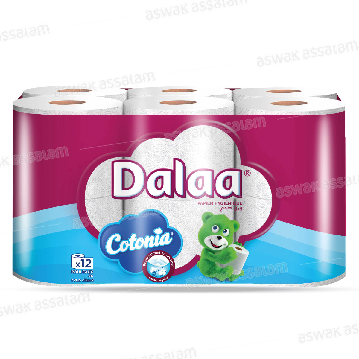 12 ROULEAUX PAPIER HYGIENIQUE 2 PLIS DALAA