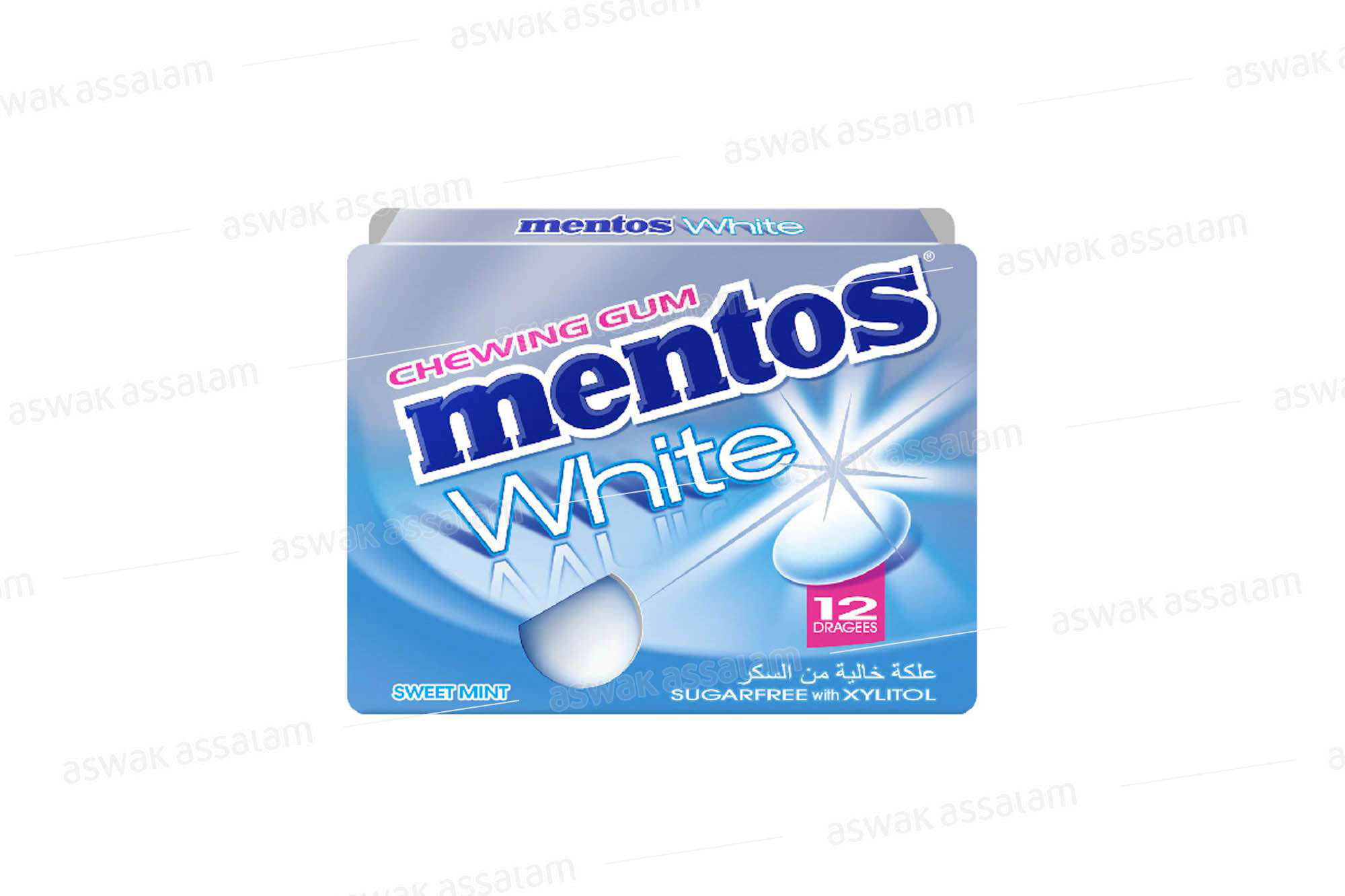 CHEWING-GUM WHITE SWEET MINT SANS SUCRE 17G MENTOS