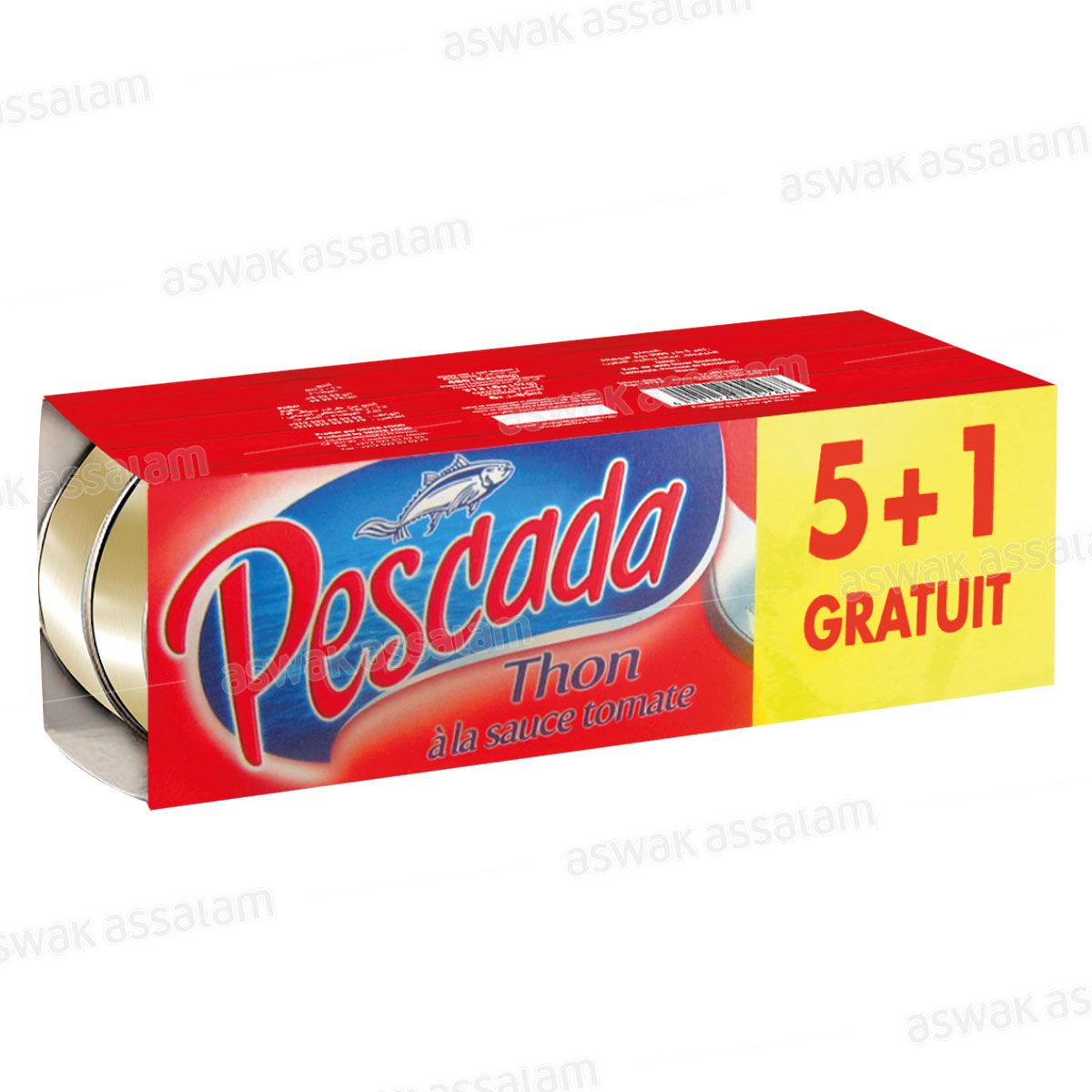 LOT DE 6 BOITES DE THON A LA SAUCE TOMATE 80G PESCADA (5 ACHETES = 1 GRATUIT)