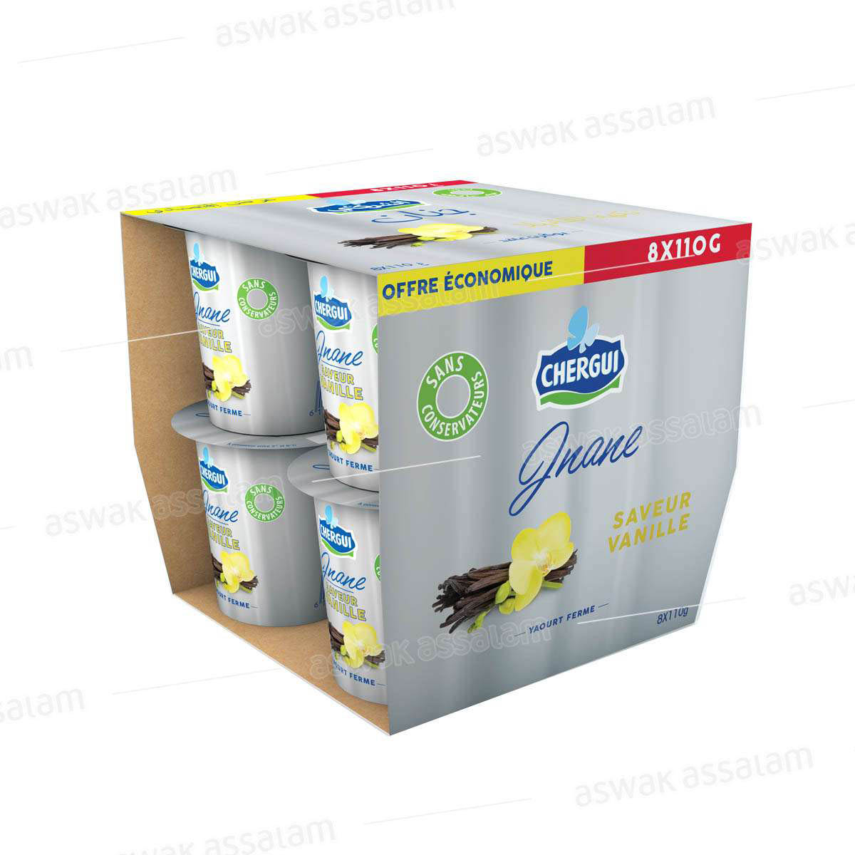 YAOURT JNANE VANILLE 8*110G PACK CHERGUI