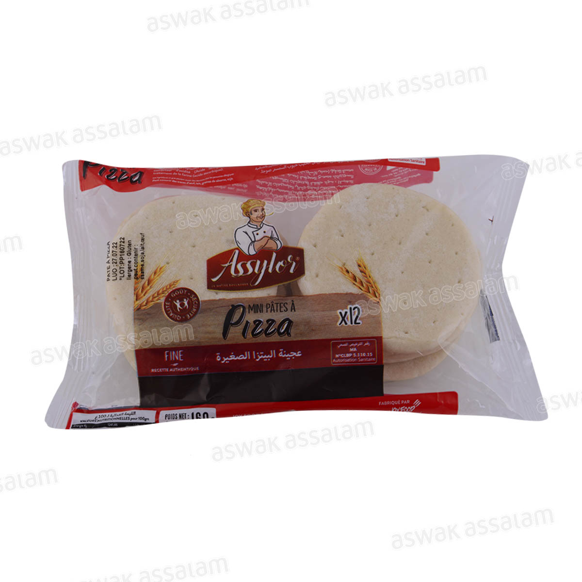 PATE MINI PIZZA 7CM 10 UNITES ASSYLOR