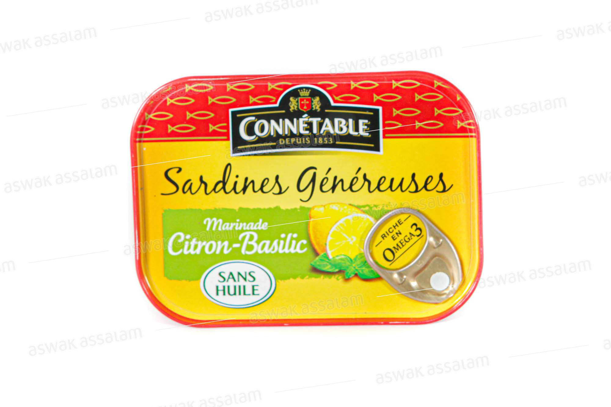 SARDINES GENEREUSES MARINADE CITRON BASILIC 140G CONNETABLE