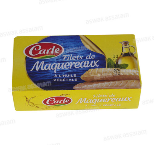 FILETS DE MAQUEREAUX A L’HUILE VEGETALE 125G CARLE
