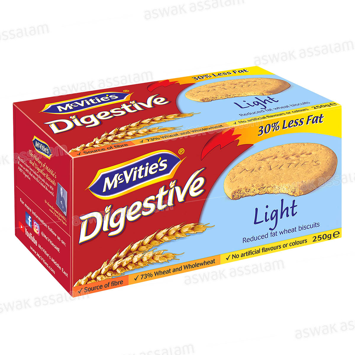 BISCUIT DIGESTIVE LIGHT 250G MCVITIE'S