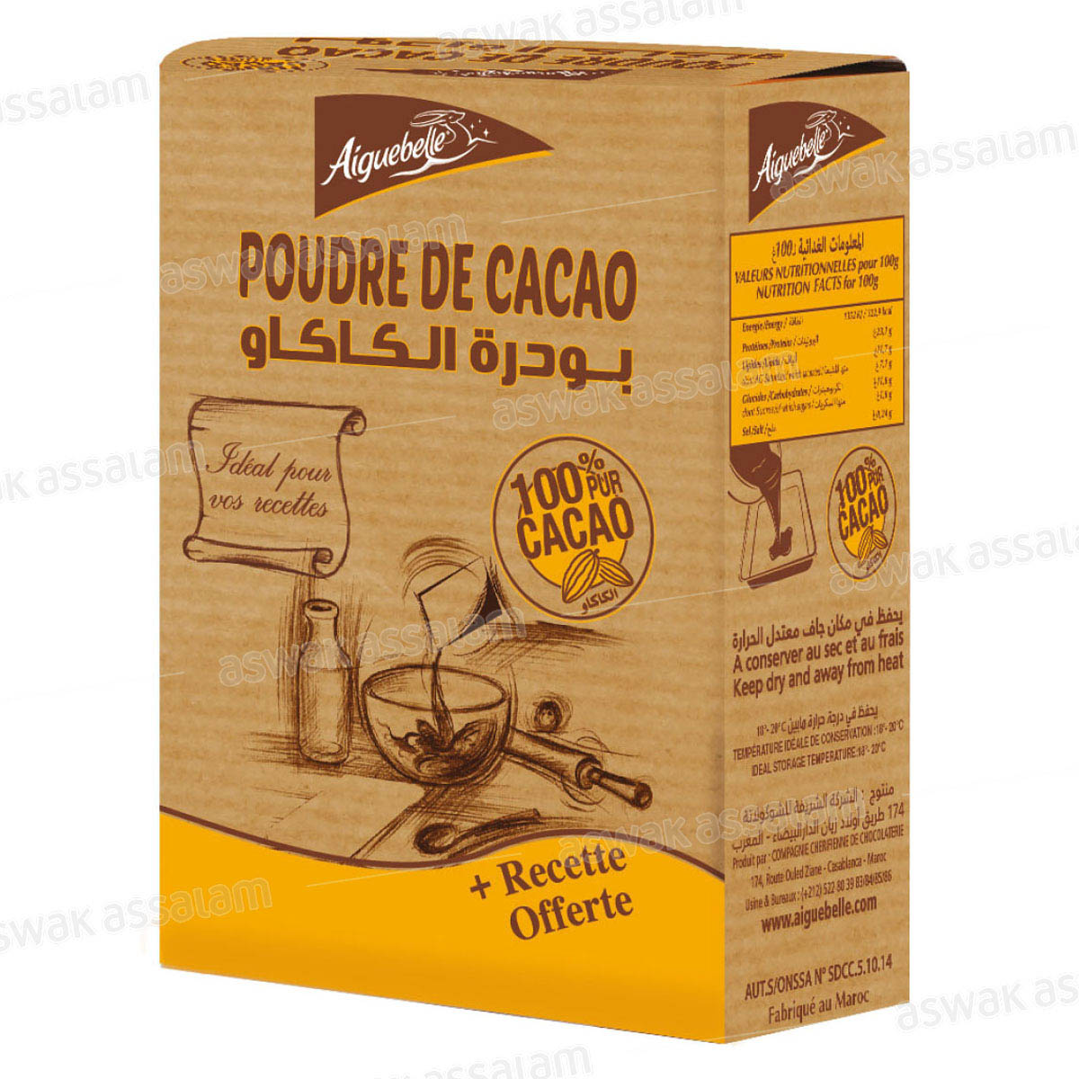 POUDRE CACAO 5 SACHETS AIGUEBELLE