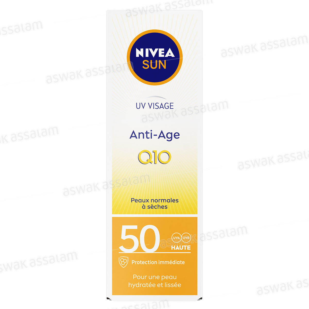 ECRAN ANTI-AGE PEAUX NOMALES A SECHES Q10 SPF 50 NIVEA SUN