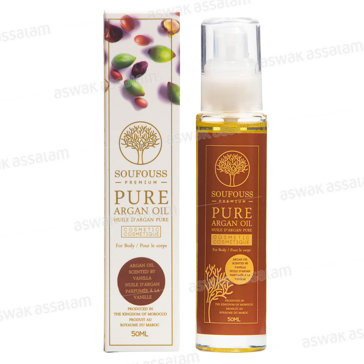 HUILE D'ARGAN COSMETIQUE A LA VANILLE 50ML