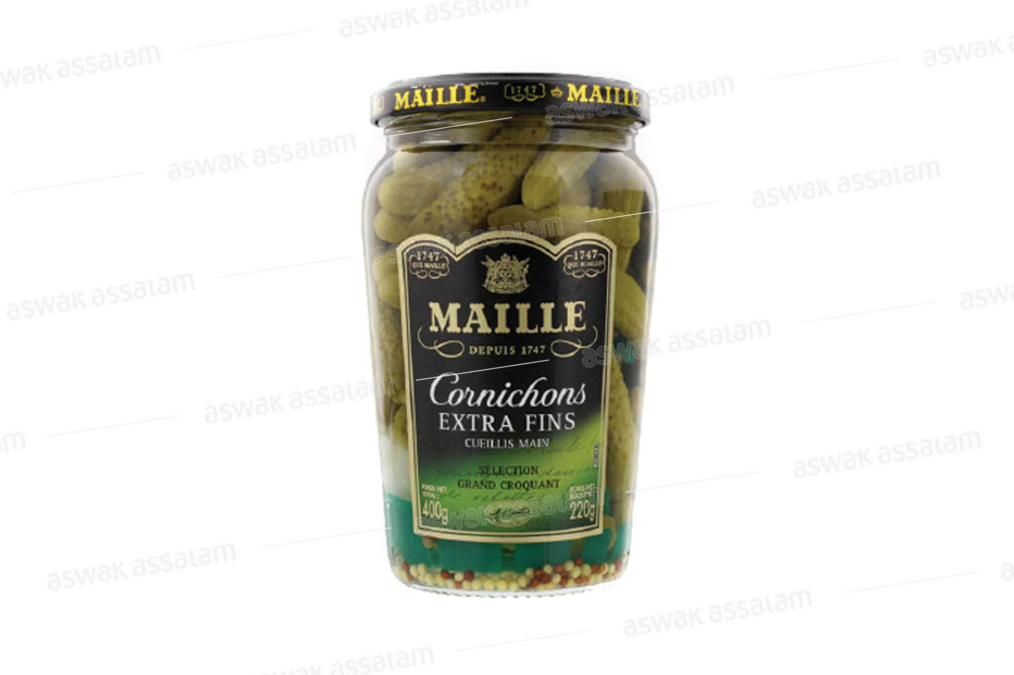 CORNICHONS EXTRA FINS 220G MAILLE