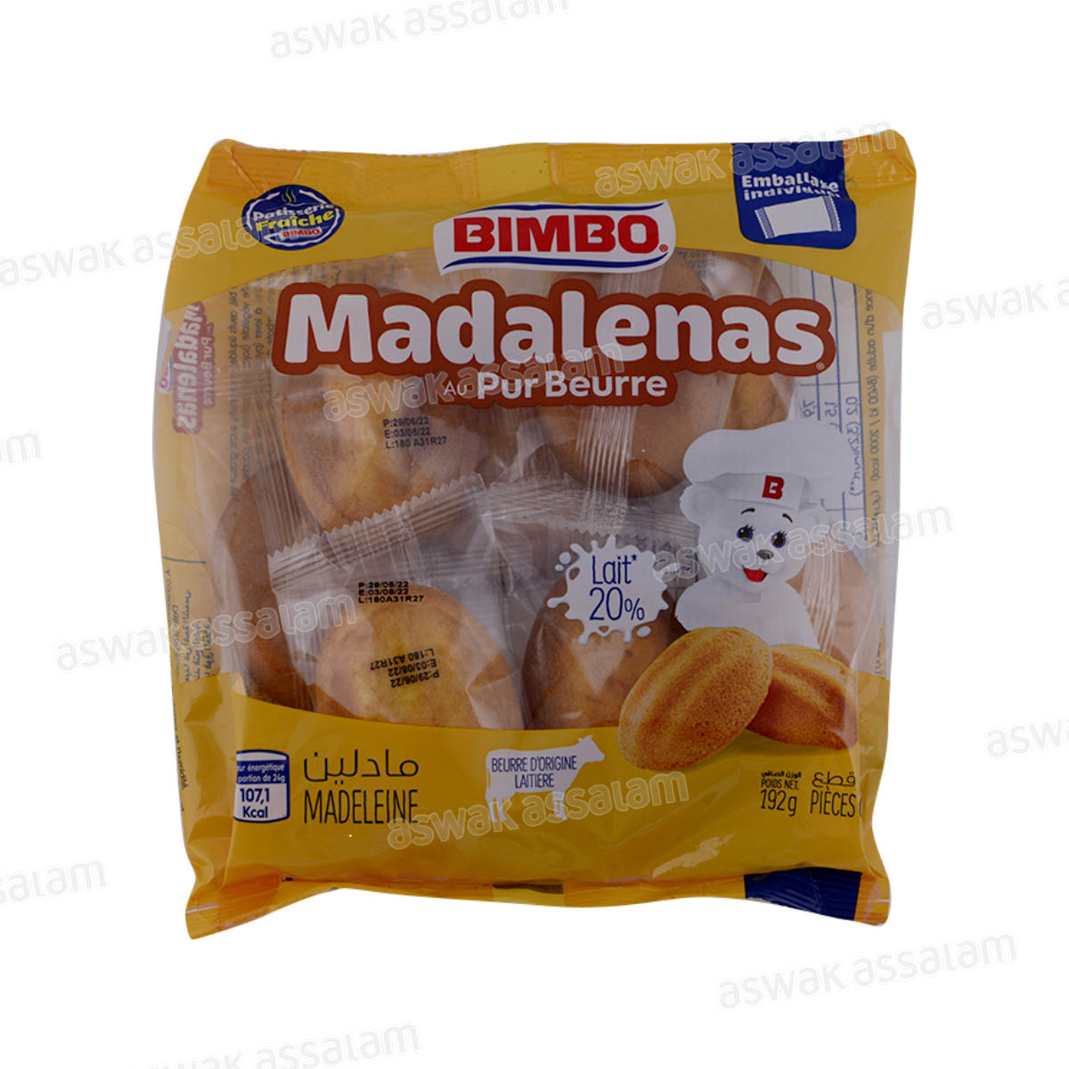 MADELEINES PURE BEURRE 192G BIMBO